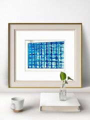 Blue Abstract Woven Pattern Contemporary Expressionist 12×12 Paper