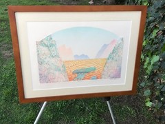 YUVAL GOLAN Original ABSTRACT MODERN SIGNED LANDSCAPE Rare Vintage Serigraph Art