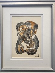 Abstract Original “Golden Resonance” | Framed | Artist Signed