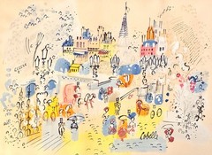 Charles Cobelle Original Oil on Paper „Paris“ Signed Mid Century French Mod. COA