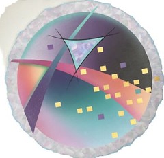 Maureen Daniel Ellis Clay Plate 1990 Airbrush Art Wall Large Winter Suite 24”