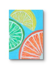 Original ACEO Acrylic Fruit Whimsical Mini Painting 3.5”x2.5” Handmade Art