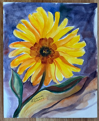 ALICE GUZMAN ORIGINAL WATERCOLOR PAINTING 9″ X 7.5″ NEW MEXICO ARTIST 1980’S