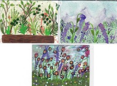 Aceo „THREE LOVELY FLORAL FLOWERS“ Signed and Dated Free Shipping