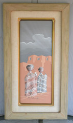 Greg Anderson – Original Painting – Southwest Pueblo Women Pots Blankets
