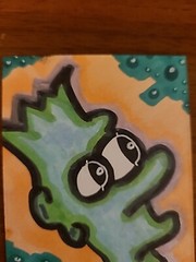 Original PAINTING ACEO Bart Simpson Low Brow Cartoon Air Bubbles Shrooms Trippin
