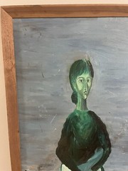 Vintage Marty Frankel Artwork Painting Social Realism Expressionism Somber
