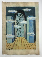 Rene Magritte COA Art Painting Original Drawing Vintage