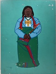 JESSE T HUMMINGBIRD CHEROKEE NATIVE AMERICAN OKLAHOMA SOUTHWEST POP ART PAINTING