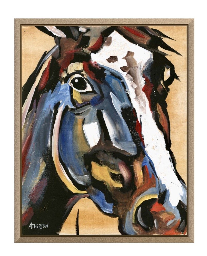 Atherton 11×14 Original Expressionism Acrylic Painting „Horse Close Up“ signed
