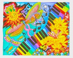 Original 9×12 Watercolor POP ART Painting LIGHT MY FIRE 28 by G. Beekman LMF-28