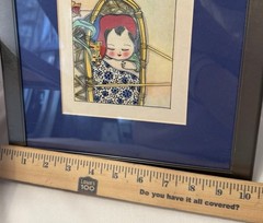 Mimi�s Art Tiger Girl Chinese Zodiac Framed Water Color Paintings On Rice Paper