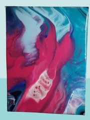 original abstract acrylic painting on canvas Fluid Art