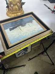 1959 T Hagiwara Yokohama Japan Watercolor Painting S.S. Conastoga Ship