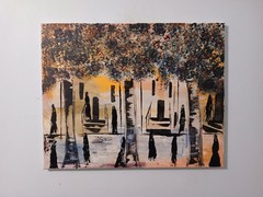 original abstract Impressionism acrylic painting on canvas