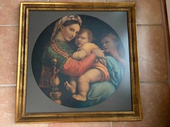 Raphael „The Madonna della Seggiola“ – Large Framed Art Artwork 25.5″ x 25.5″