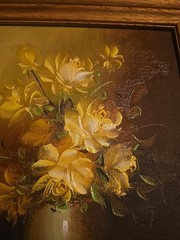 Robert Cox Original Oil Painting Floral Roses In Vase Framed