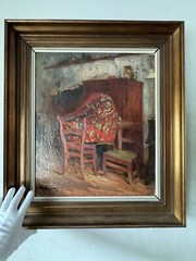 FINE ANTIQUE EUROPEAN IMPRESSIONIST OIL PAINTING OLD MODERN ART DECO MYSTERY 30s