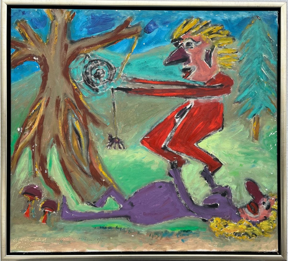 Expressionist Rolf Gjedsted Abstract Figure Composition Modern Art Painting