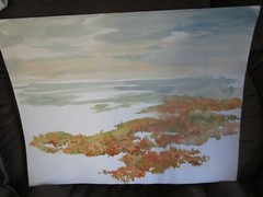 Original Watercolors By Peg Humphreys, Sand Dunes Monterey Area 26.25″ x 20″