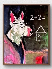 Original Signed 11×14 Expressionist Animal Acrylic Canvas Whimsical Wall Art 149