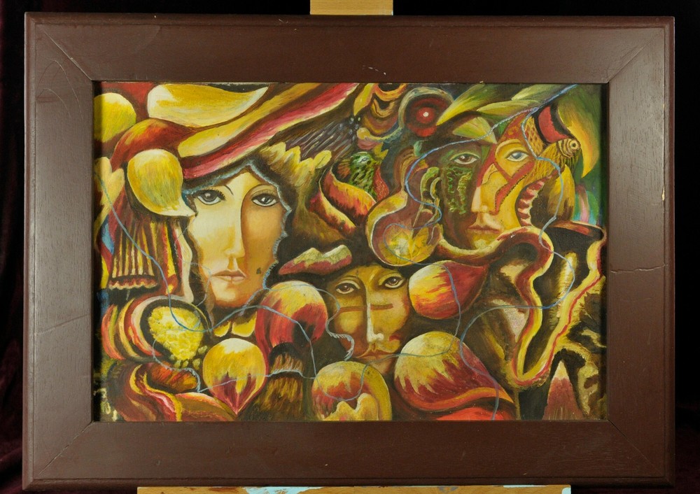 Oil on canvas painting, 2000’s?, “Carnaval”, Laura Ligia Bustos