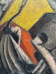 MID CENTURY PAINTING SURREALIST LANDSCAPE MODERNISM MEXICAN VOLCANO MEXICO LOCO