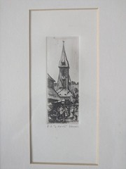 Vintage Painting Art Pen, St Catherine’s Church France 1999