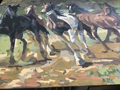 Original Art Oil Acrylic Painting~Wild Horses~abstract painting~Paint X Numbers?