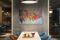 Vineyard Canopy 48×30 Original Grapes Painting Textured Wall Art