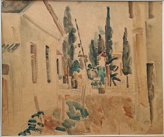 Leon (Arie) Fein: Street in Tel Aviv Center 1940 / Israeli Jewish Polish Modern