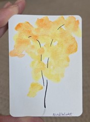ACEO Autumn Fall Tree Artist Watercolor Trading Card Collector. Hand Painted