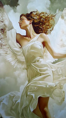 Anne Dias (1985) – (XXL) Giant Angelic duet by the sea 200x100cm