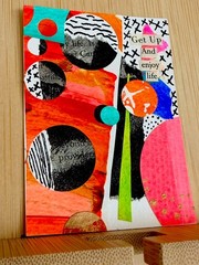 Original ACEO Mixed Media Collage Abstract Graphic Art Card Handmade Signed