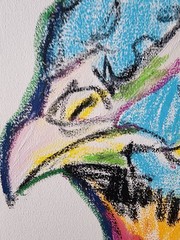 Aleph Original Peacock 8×10 Contemporary Expressionist Wall Art Painting Canvas