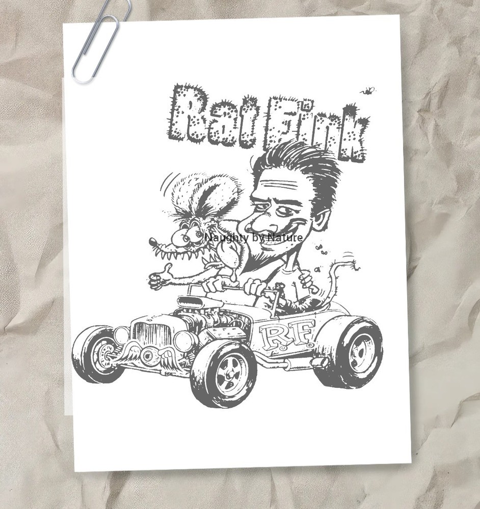 Rat Fink Scoundrel Ed Roth Inspired Canvas Ready To Paint