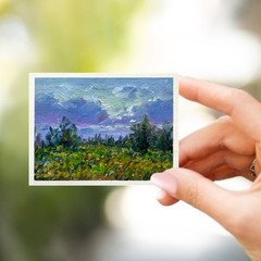 ACEO Original Oil Painting Meadow#9 Landscape Art Card Impasto 2.5×3.5inches OS