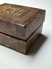 Antique Calligraphy Poetry Scholar China Japan Korean Collection Box Chops Stone
