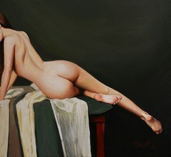 Original Oil Painting on Canvas 16x12in/40x30cm Female Nude Signed 2026