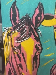 Sunset Riders:– Original Acrylic Painting Cowboy Horse 11 x14
