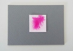MAGENTA ROSE PINK ABSTRACT II Miniature Gouache Painting 1″x1″ Julia Garcia NEW