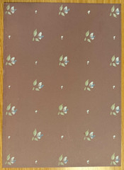 Vtg Gouache Tiny Floral Sprig Textile Design Mauve Ground Studio