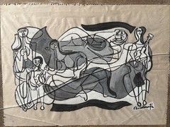 Important Watercolor On Paper , Emiliano Di Cavalcanti, Brazilian Signed, SAMBA
