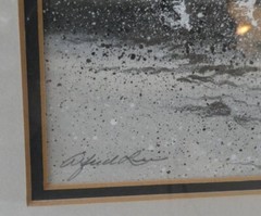 Alfred Lee „Full Winter Moon“ Original Ink & Watercolor, Texas Artist Signed