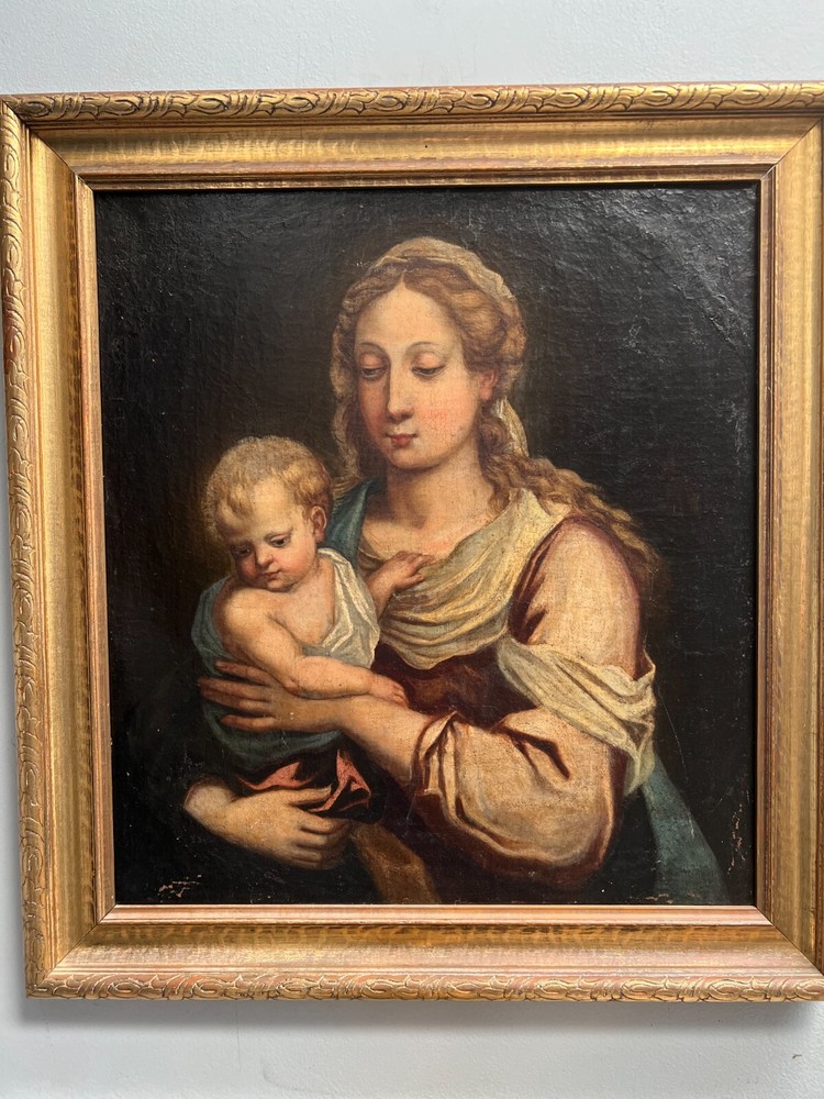 EUROPEAN SCHOOL „MARR AND CHILD“ OIL ON CANVAS , SOUTH FLORIDA ESTATE