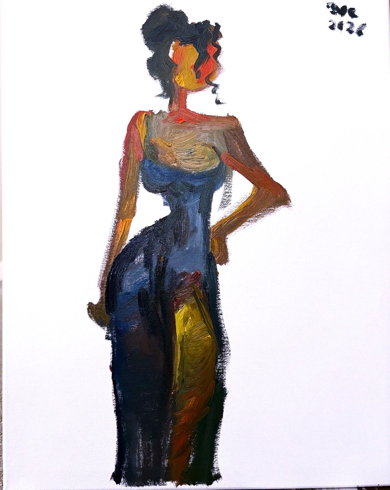 Oil Painting Portrait Girl Fashion Boudoir 16″x20″ Canvas Original Signed BVC