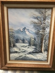 Mountain Wilderness”Original Oil on Canvas~Signed Antonio~Carved Wood Frame~OOAK