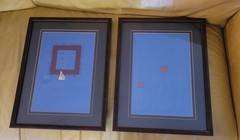 Pair of Beautifully Framed Original Vintage Chinese Paper Castings Signed Chang