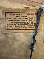 Vtg House By The Side Of The Road Reverse Painted Glass Art Sam Walter Foss Poem