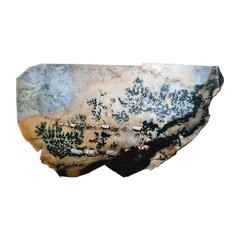 Vtg Painting Wagon Train on Dendritic Agate Frontier Western Pioneer D Lanham A+